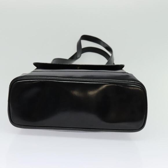 GUCCI Bamboo Shoulder Bag Enamel Black Gold - Picture 9 of 12